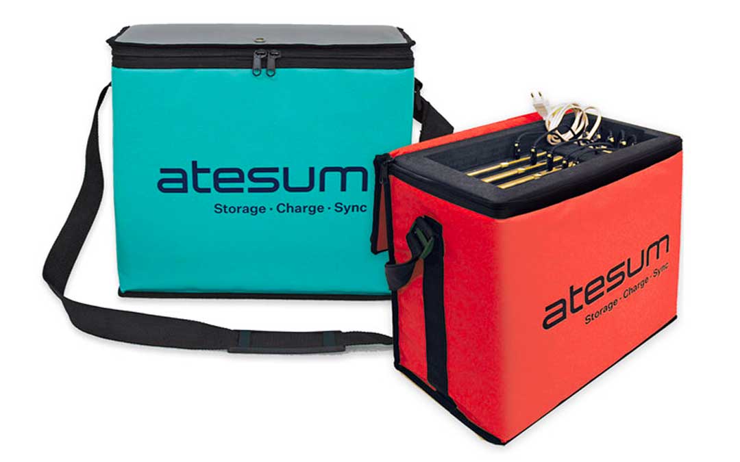 New: ateBag – mobile storage for five tablets with integrated charging function