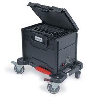 ateBox auf Wagen mit Rollen